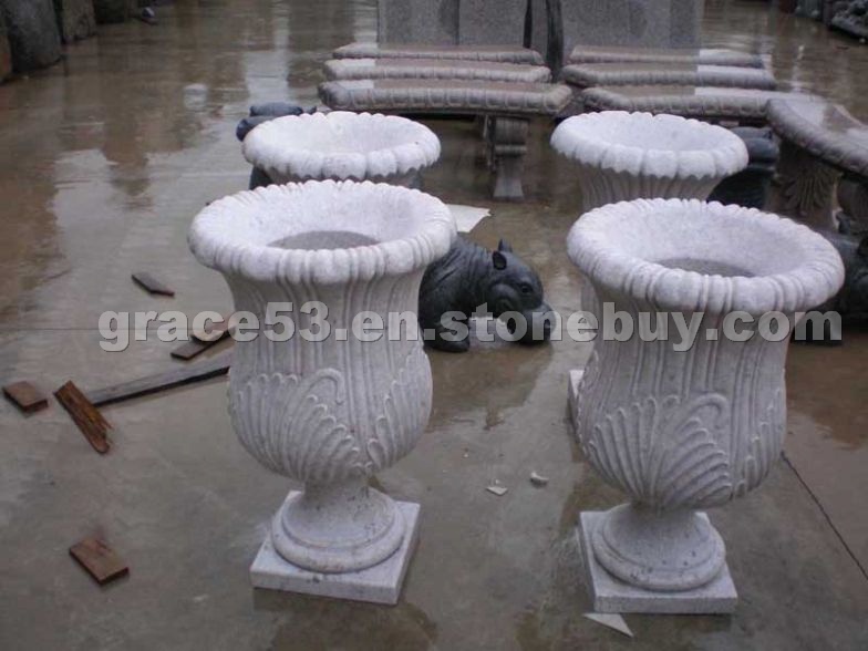 Carved Marble Flower Pots Carved Marble Flower Pots