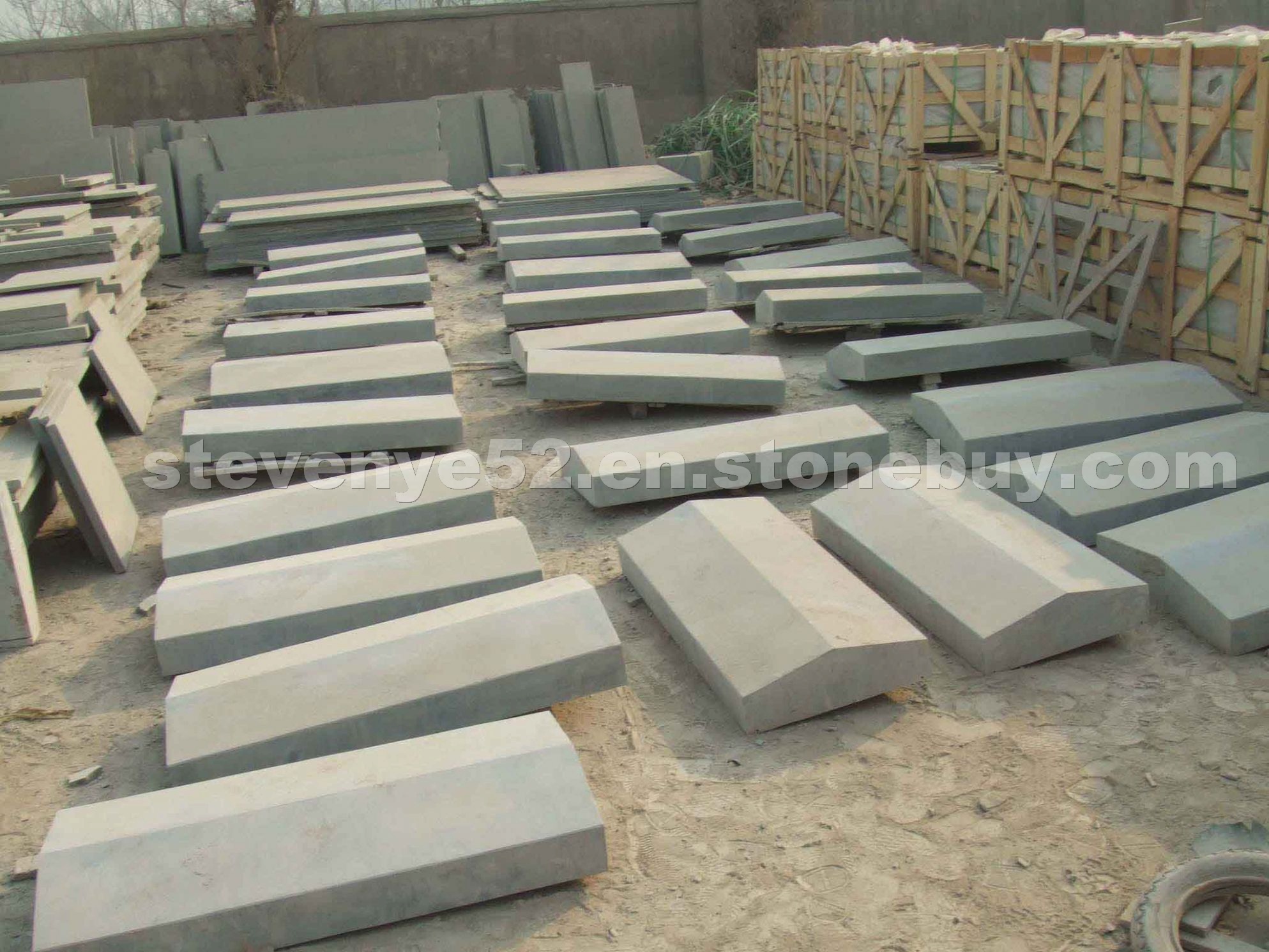 Blue limestone kerb 1