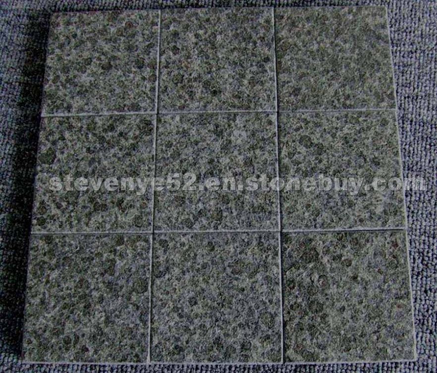Black basalt tiles flamed