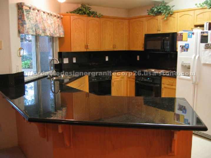 Black Galaxy granite kitchen countertop