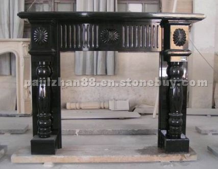 Black marble fireplace mantel Black marble fireplace mantel