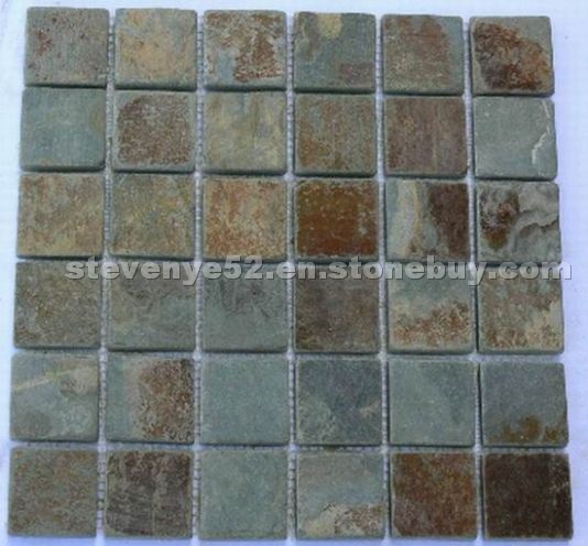 Green Rust Slate Mosaic