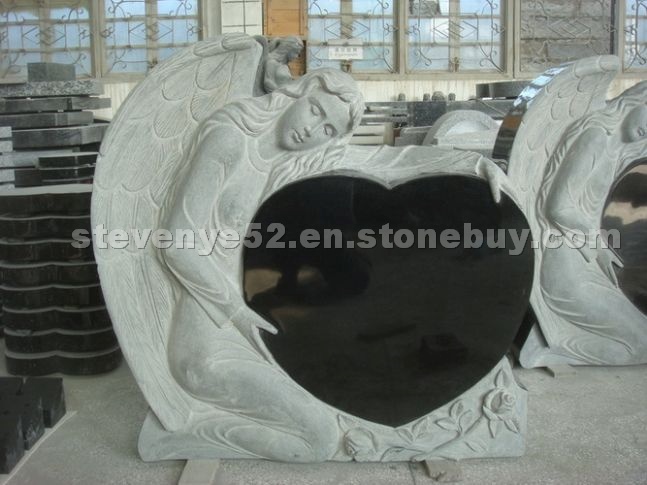 Shanxi Black granite angle headstone