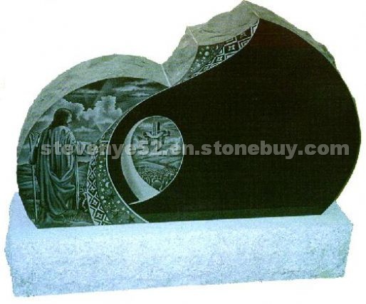 Shanxi Black Granite Headstone 3