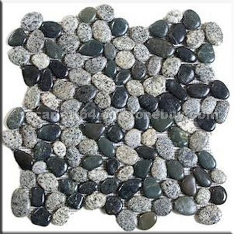 Glazed Black and Grey Pebble Tile Glazed Black and Grey Pebble Tile