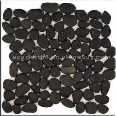 Polished Black Pebble Tile Polished Black Pebble Tile