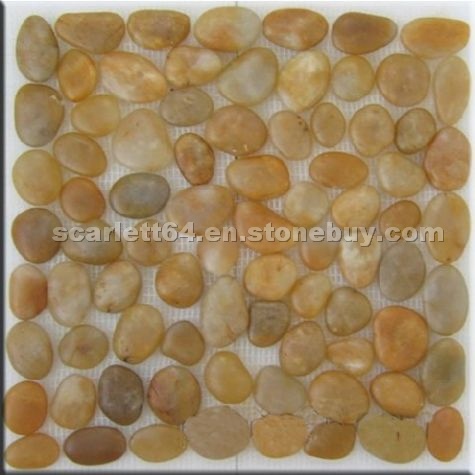 Polished Yellow Pebble Tile Polished Yellow Pebble Tile