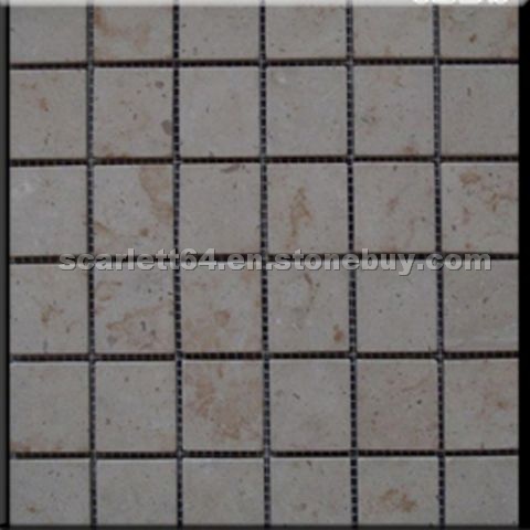 Chinese Beige Limestone Honed Mosaic Chinese Beige Limestone Honed Mosaic