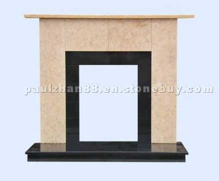 Sunny beige and absolute black fireplace Sunny beige and absolute black fireplace