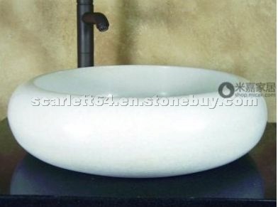 White Onyx Round Sink White Onyx Round Sink
