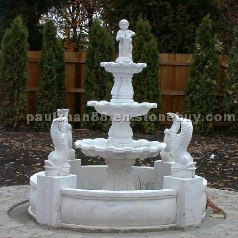 carved granite fountain
