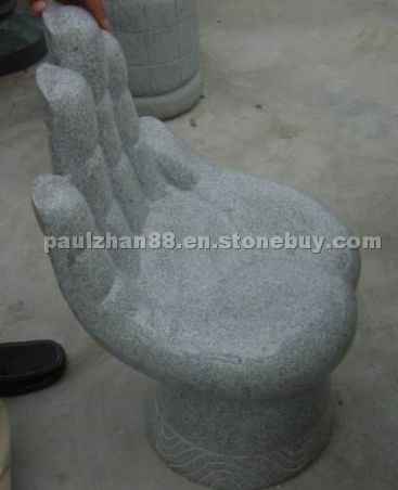 Hand-shape stone bench