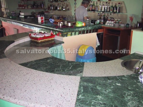 Bar Bench - Green Marble, White Granite