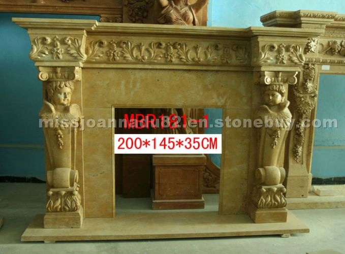 Yellow Carving Fireplace Yellow Carving Fireplace