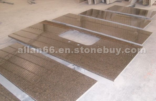 Brown granite countertops