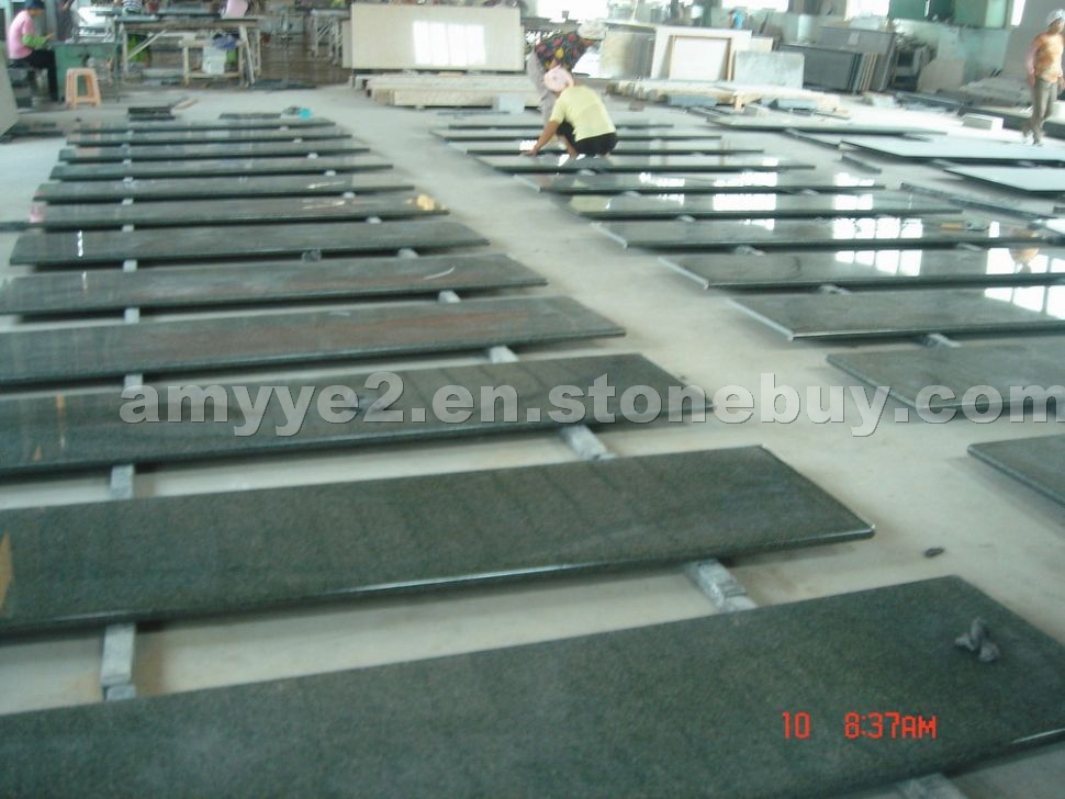 China Green prefabricated countertop