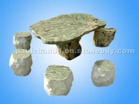 Stone table and bench Stone table and bench