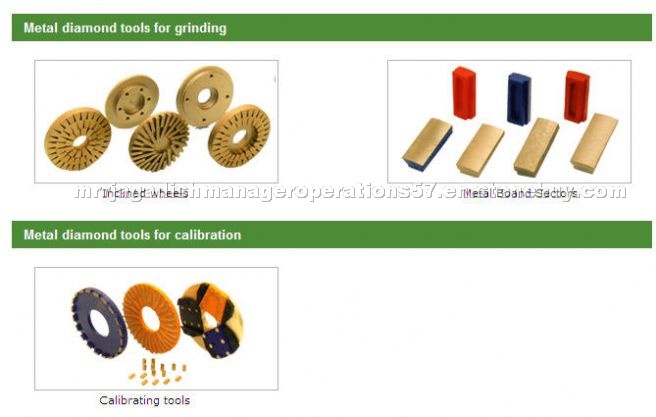 Metal diamond tools for grinding and calibration