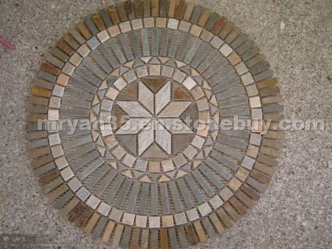 Rust slate mosaic pattern, medallion