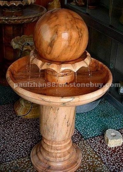 Yellow marble fountain ball Yellow marble fountain ball
