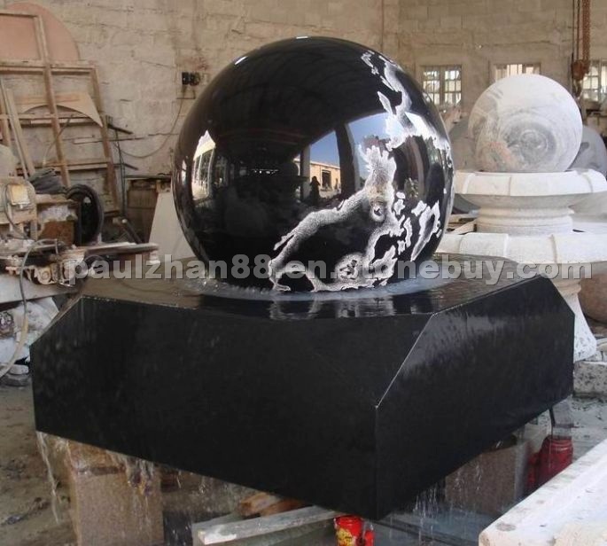 Black marble fountain ball Black marble fountain ball