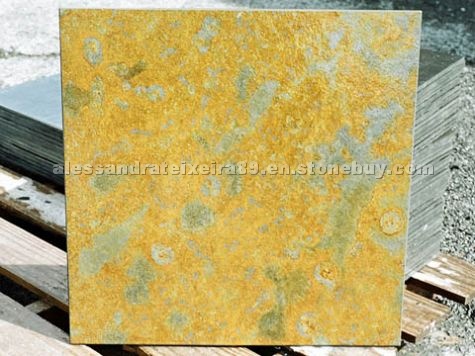 Rust slate floor tiles