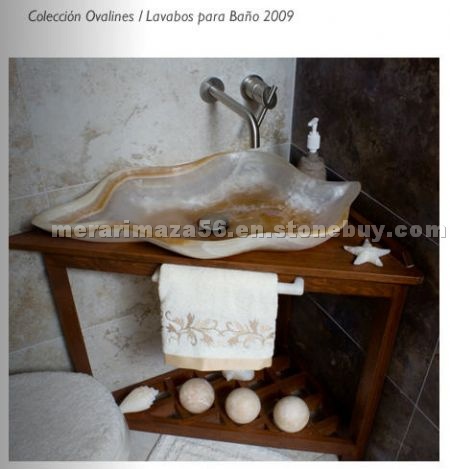 Mexican White Onyx Wash Basins