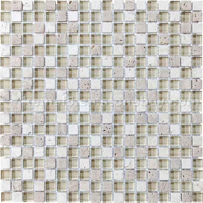Glass Travertine Mix Mosaic