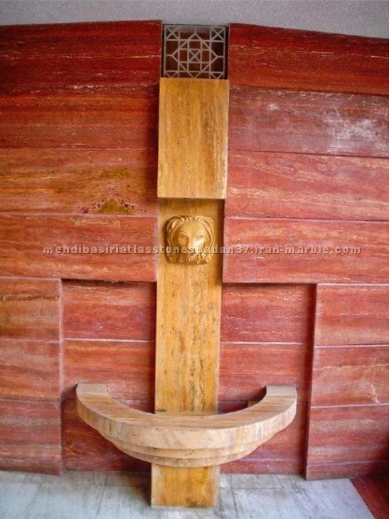 Red travertine, noce travertine