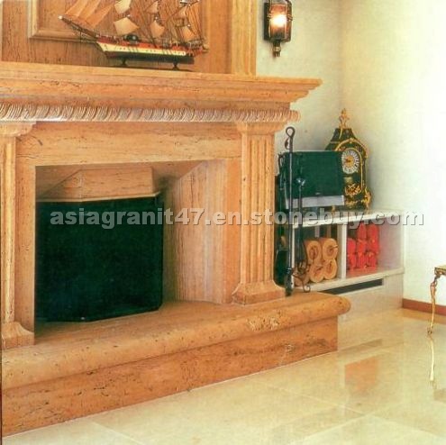 Travertine Fireplace