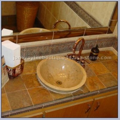Rust Slate Tile Vanity Top