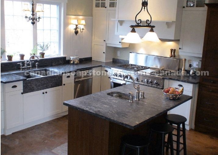 Soapstone Island, Countertop, Sink