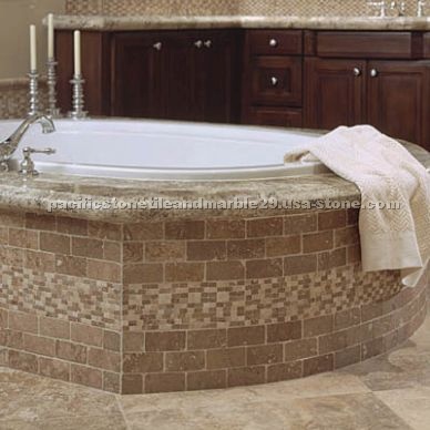Mexican Noce Tumbled Travertine Bath Tub