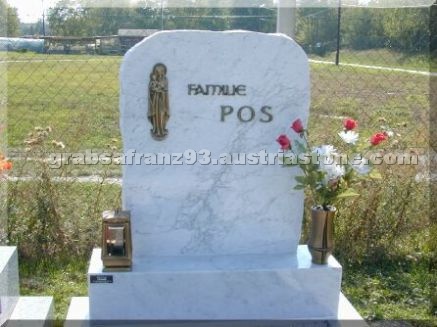Bianco Carrara marble tombstone