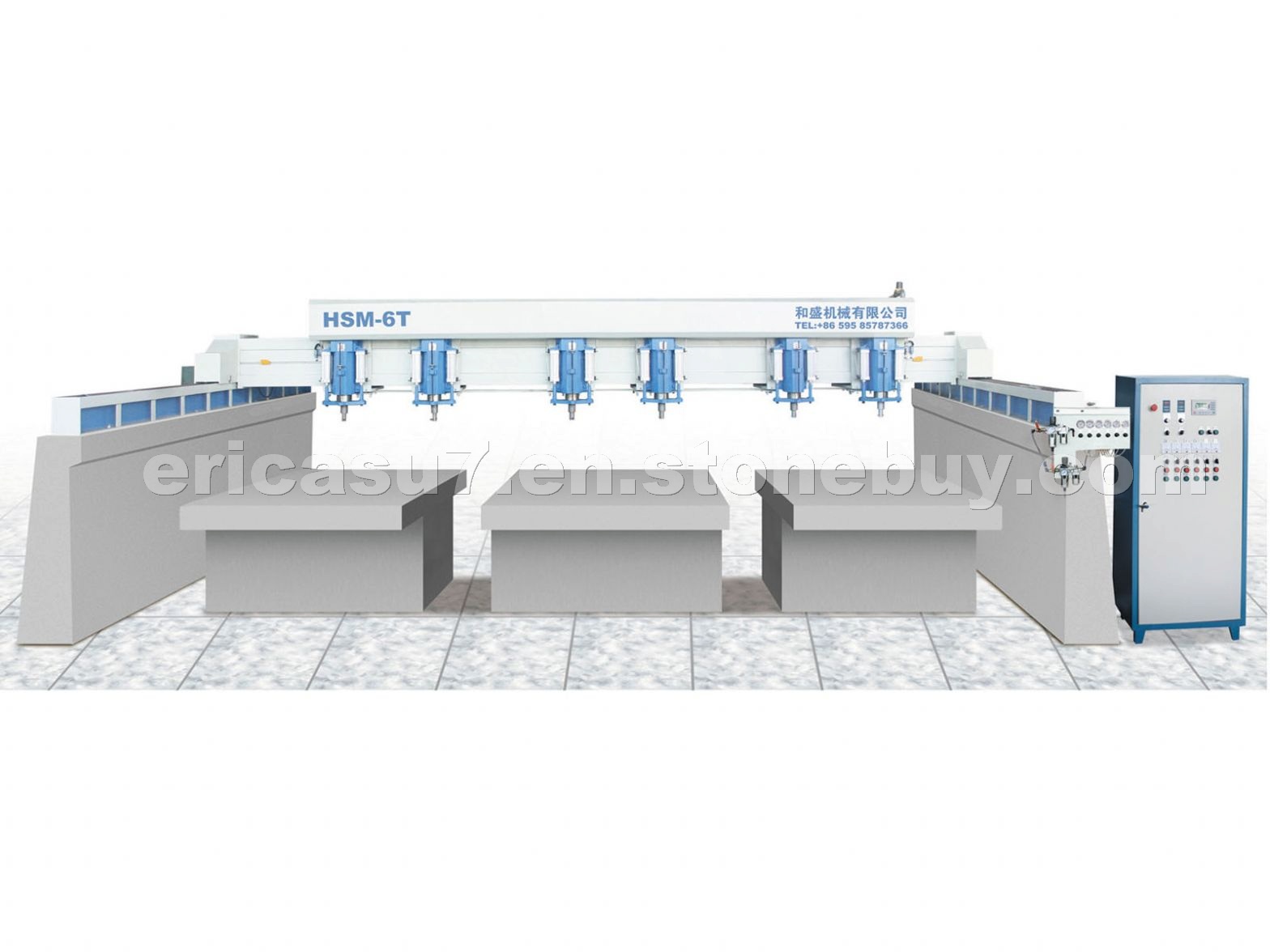 HSM-6T Bridge type six-heads polishing machine