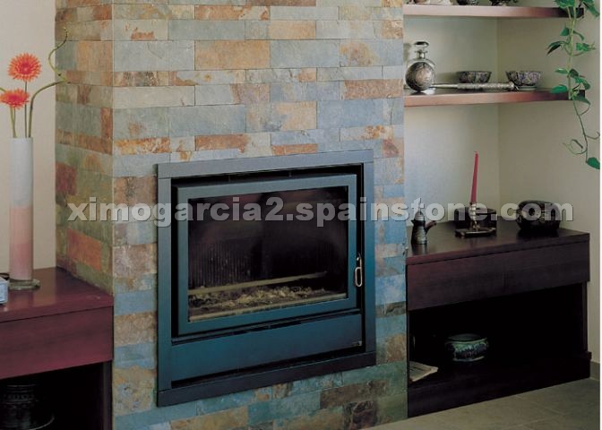 Fireplace with China Multicolor Slate
