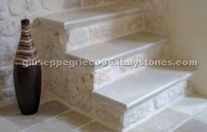 Stairs with tumbled antique finish limestone