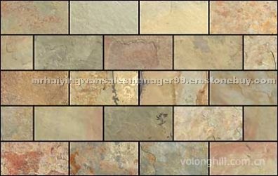 China Lotus slate tile in brick pattern