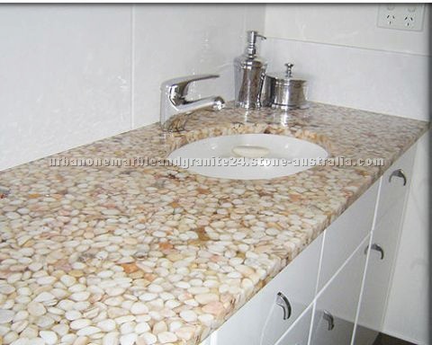 Pebble Mosaic Artificial Stone Vanity Top