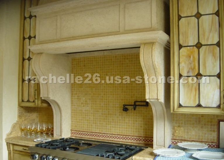 Travertine kitchen hood