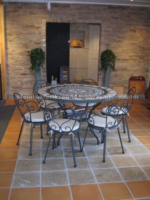 Anticato Travertine Oscuro 30x30, Mosaic Tabletop
