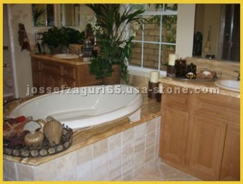 Bathroom remodelling, travertine flooring