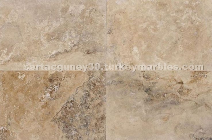 Cross-cut travertine tiles, Honed & filled