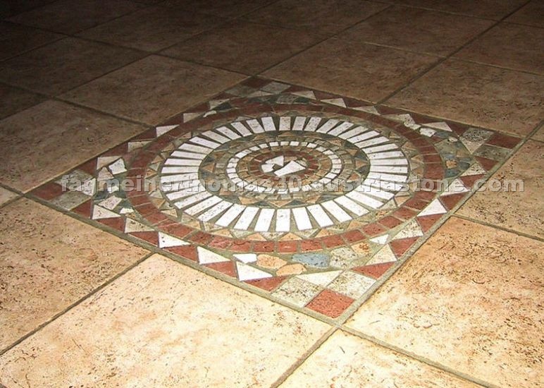 Travertine, Marble Mosaic Medallion