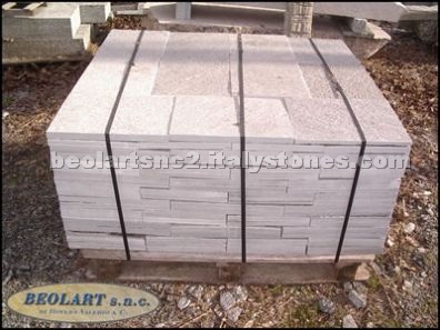 Paving stones, curb and sidewalks