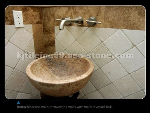 Sink Walnut travertine