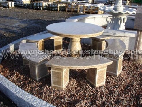 Garden stone table and chiar