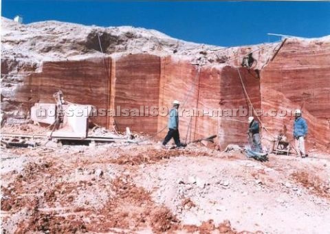 Red Travertine Blocks