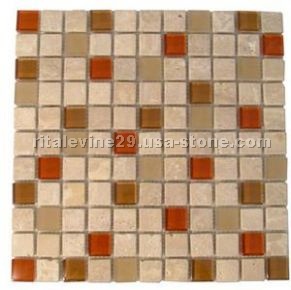 Travertine - Glass Mosaic Auburn
