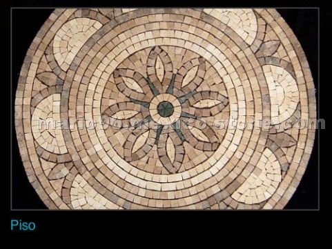 Piso - Travertine Mosaic Rosette
